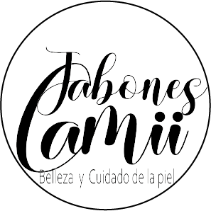 Logotipo Jabones Camii en blanco y negro.